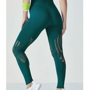 Fabletics laser cut green leggings